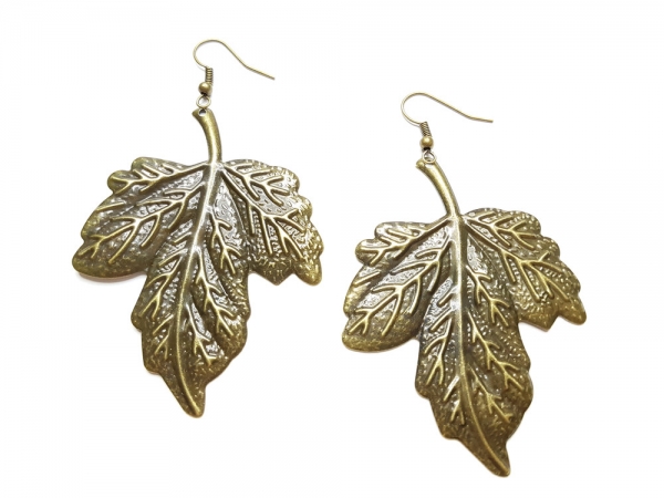 Blatt Ohrringe bronzefarben